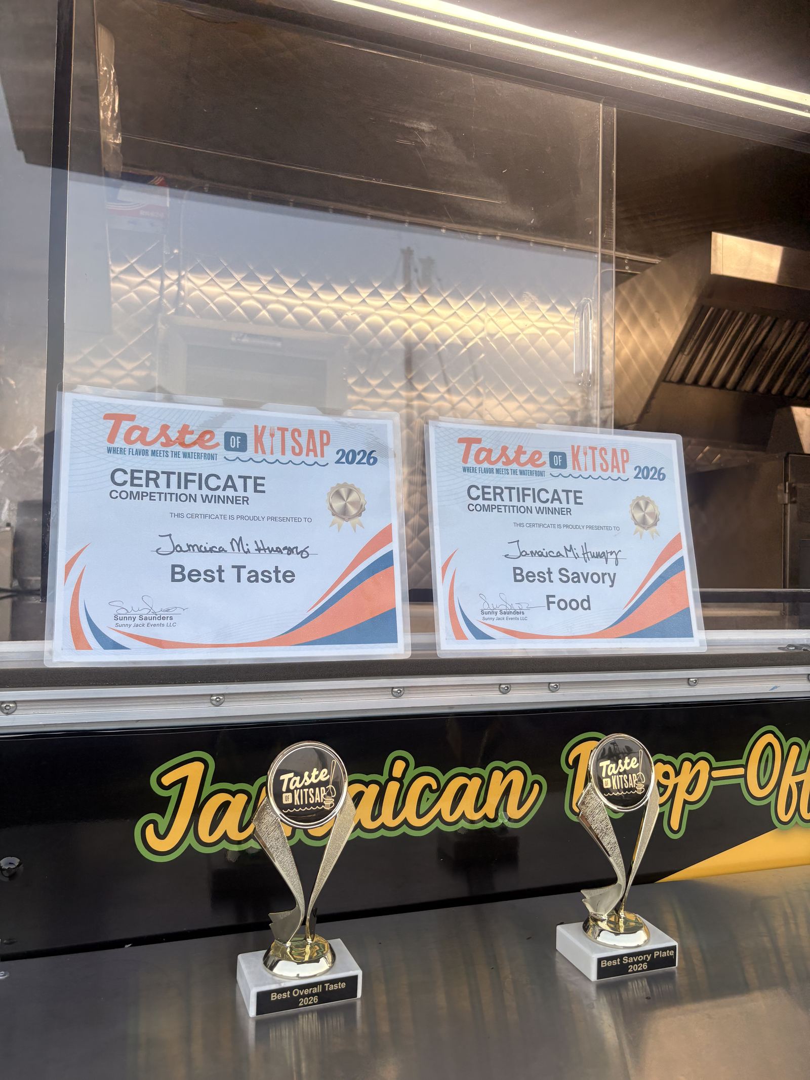 Taste of Kitsap 2026 certificates and trophies: Best Taste and Best Savory Food