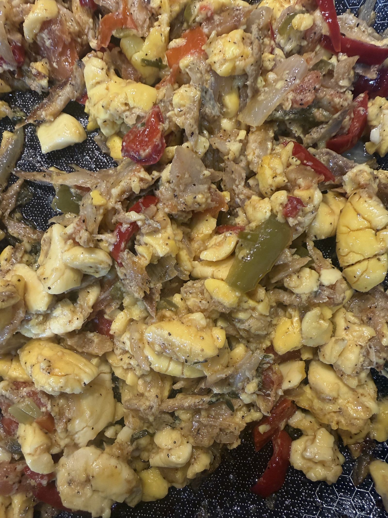 Close-up of ackee and saltfish