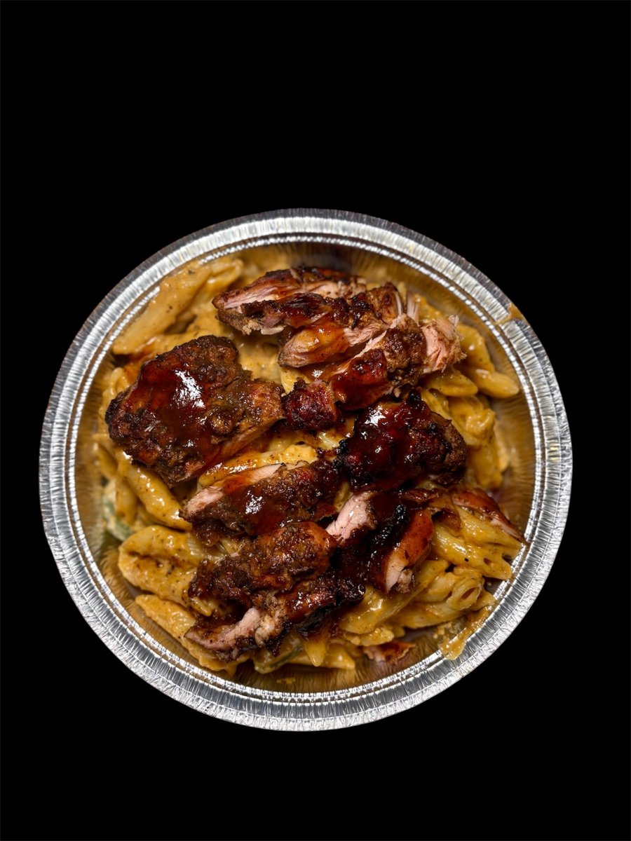 Rasta pasta with jerk chicken